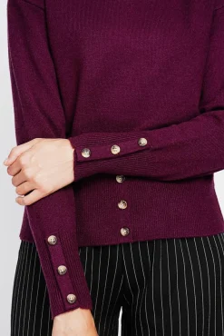 Sale Assuili Pull col roulé bordeaux