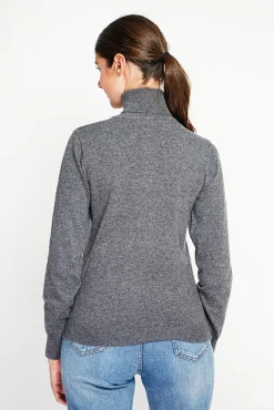 Hot Assuili Pull col roulé classique loup