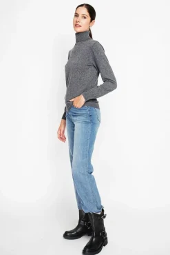 Hot Assuili Pull col roulé classique loup