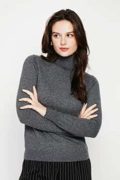 New C&Jo Pull col roulé classique loup