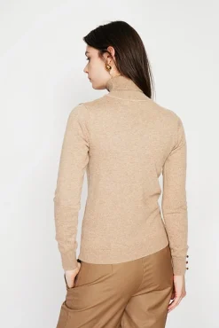 Femme C&Jo Pull col roulé classique nougat