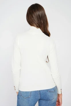 Femme C&Jo Pull col roulé classique naturel