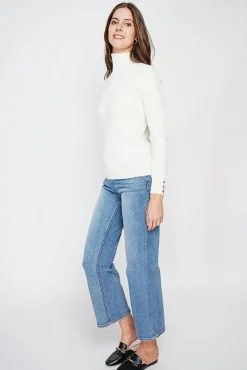 Femme C&Jo Pull col roulé classique naturel