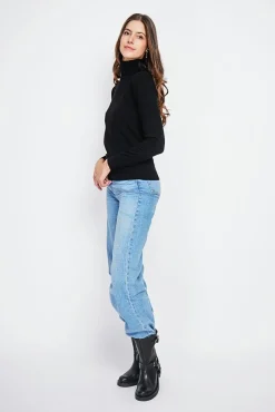 Hot Assuili Pull col roulé classique noir