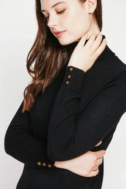 Femme C&Jo Pull col roulé classique noir