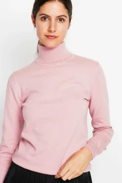 Sale Assuili Pull col roulé classique rose poudre