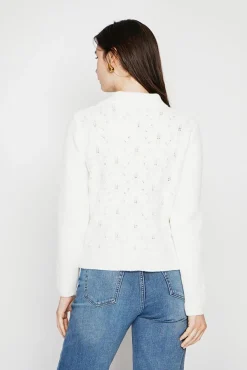 Femme C&Jo Pull col roulé croisé naturel