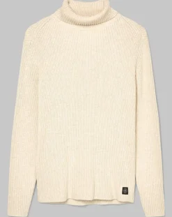 Hot Marc O'Polo Pull Col roulé côtelé Coton Organic écru
