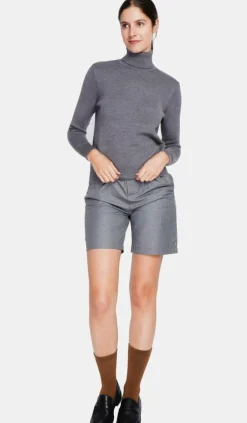 Sale Assuili Pull col roulé fourré loup