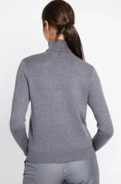 Sale Assuili Pull col roulé fourré loup