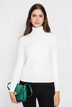 New Assuili Pull col roulé fourré naturel