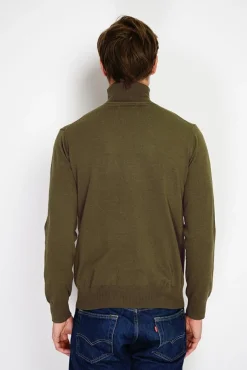 Homme C&Jo Pull col roulé kaki