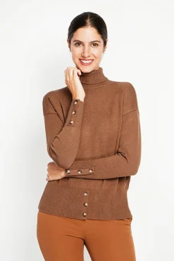 Femme Assuili Pull col roulé marron