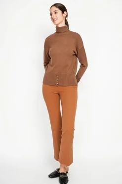 Femme Assuili Pull col roulé marron