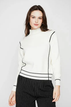 Clearance C&Jo Pull col roulé montant naturel