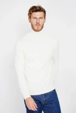 Homme C&Jo Pull col roulé naturel