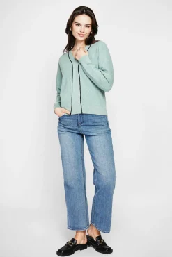 Femme C&Jo Pull col V jade