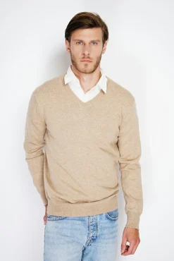 Homme C&Jo Pull col V nougat