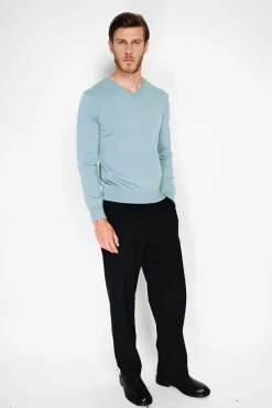 Homme C&Jo Pull col V turquoise