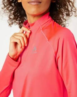 New Odlo Pull col zippé Berra rose fluo