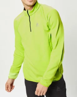 Homme Odlo Pull col zippé Carve vert fluo
