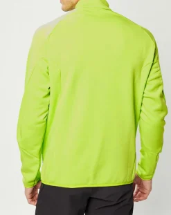 Homme Odlo Pull col zippé Carve vert fluo