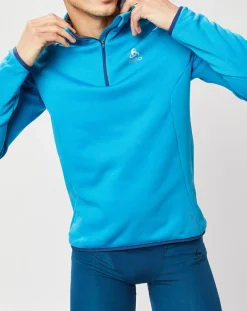 Outlet Odlo Pull col zippé Ceramicwarm bleu