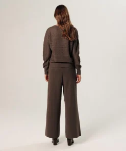 Femme Rodier Pull Colombine ajouré marron havane