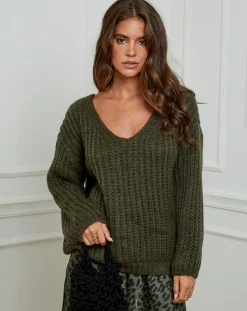 Hot L'Armoire de Suzette Pull Constance kaki