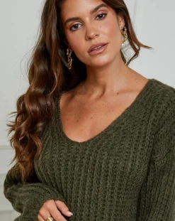 Hot L'Armoire de Suzette Pull Constance kaki