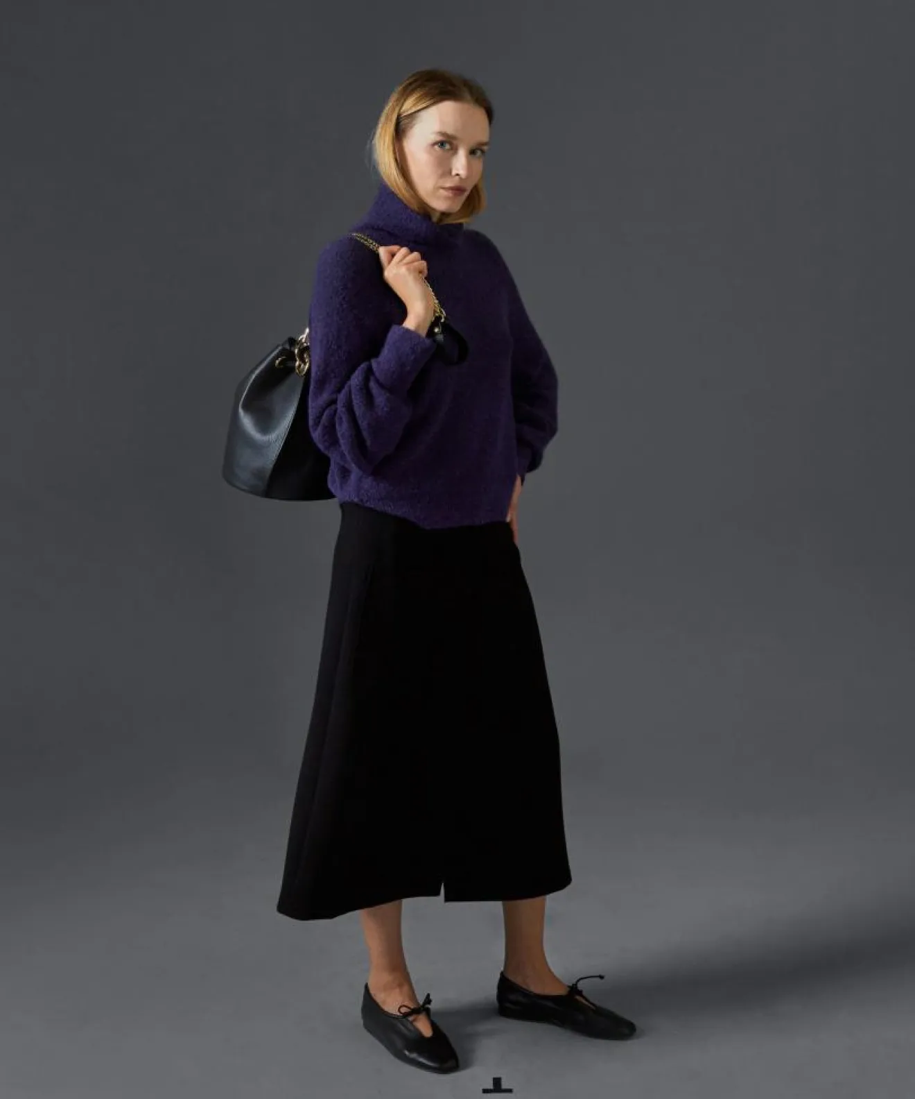 Online Rodier Pull Cordélia col roulé violet foncé