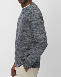 Homme Marc O'Polo Pull Coton Mouliné bleu