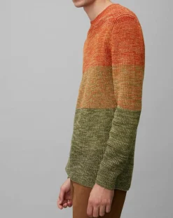 Homme Marc O'Polo Pull Coton Mouliné orange/vert