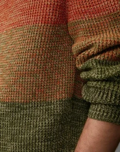 Homme Marc O'Polo Pull Coton Mouliné orange/vert