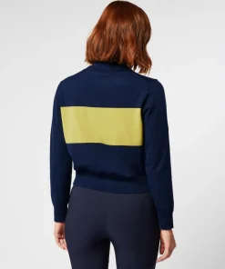 Femme Rodier Pull Cunégonde col roulé bicolore bleu marine