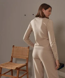 Femme Rodier Pull Dahlia col rond marron moka