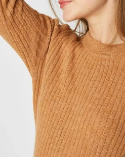 Hot An'ge Pull Emma en Maille mélangée camel