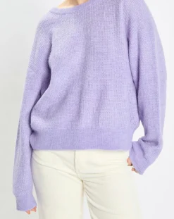 Online Marc O'Polo Pull en Alpaga & Laine mélangés gaufré violet clair