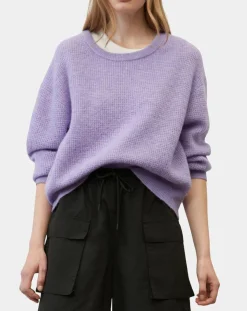 Online Marc O'Polo Pull en Alpaga & Laine mélangés gaufré violet clair