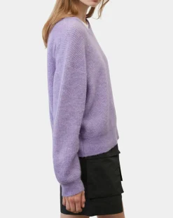 Online Marc O'Polo Pull en Alpaga & Laine mélangés gaufré violet clair