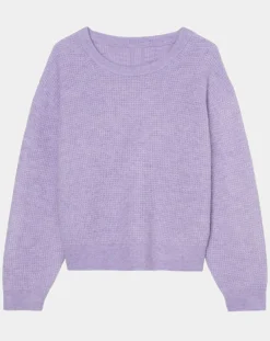 Online Marc O'Polo Pull en Alpaga & Laine mélangés gaufré violet clair