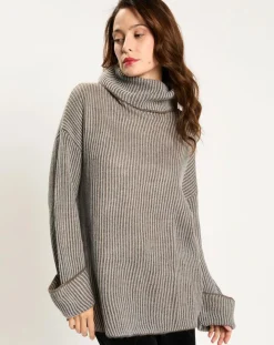 Femme Lauren Vidal Pull en Alpaga & Laine mélangés Naos ciel