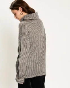 Femme Lauren Vidal Pull en Alpaga & Laine mélangés Naos ciel