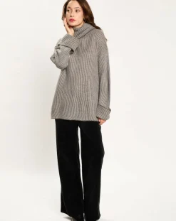 Femme Lauren Vidal Pull en Alpaga & Laine mélangés Naos ciel