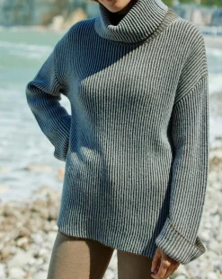 Femme Lauren Vidal Pull en Alpaga & Laine mélangés Naos ciel