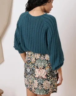 Femme Garance Paris Pull en Angora mélangé Timothe émeraude