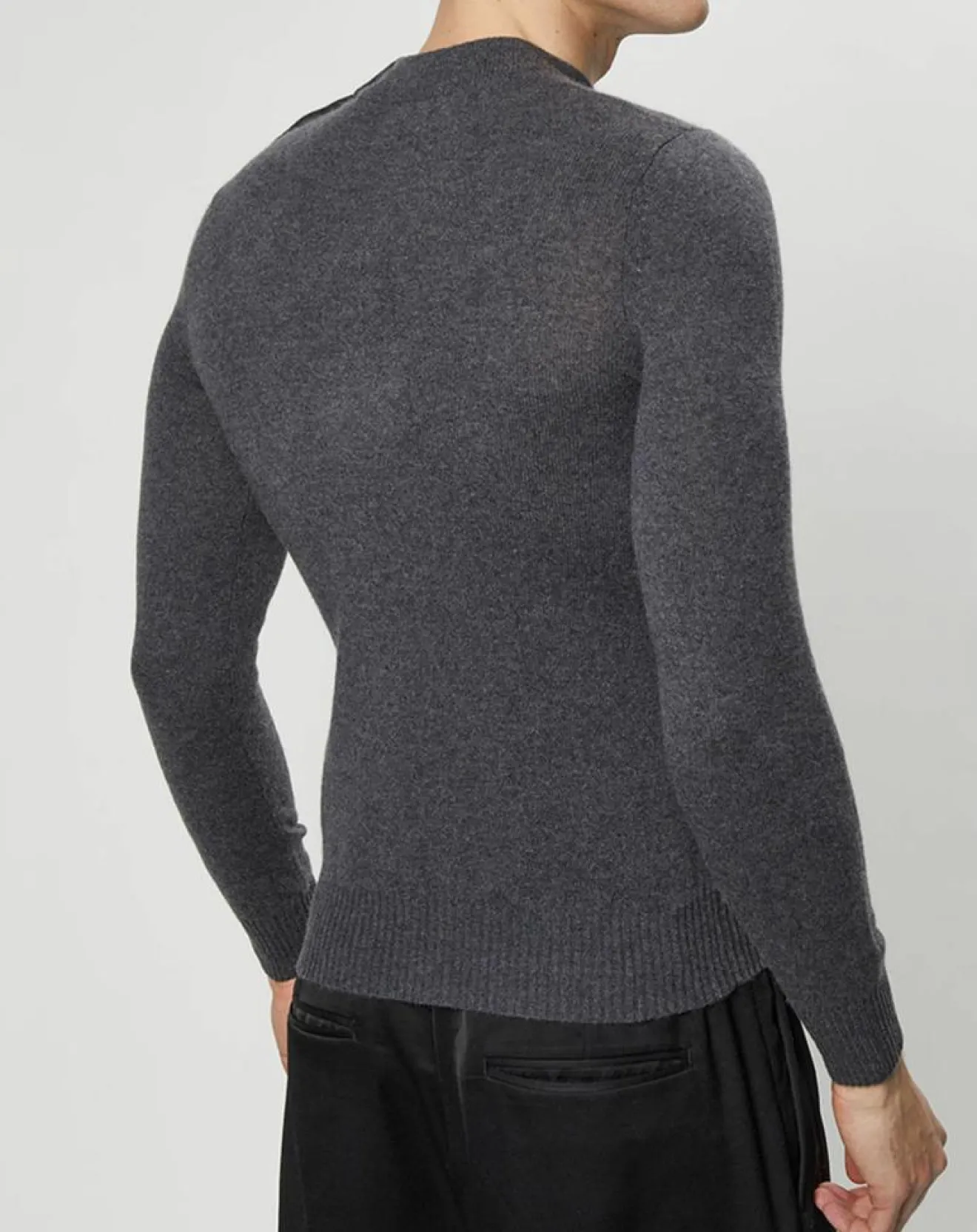 Homme Galeries Lafayette Pull en Cachemire & Laine Mesailor col rond gris foncé