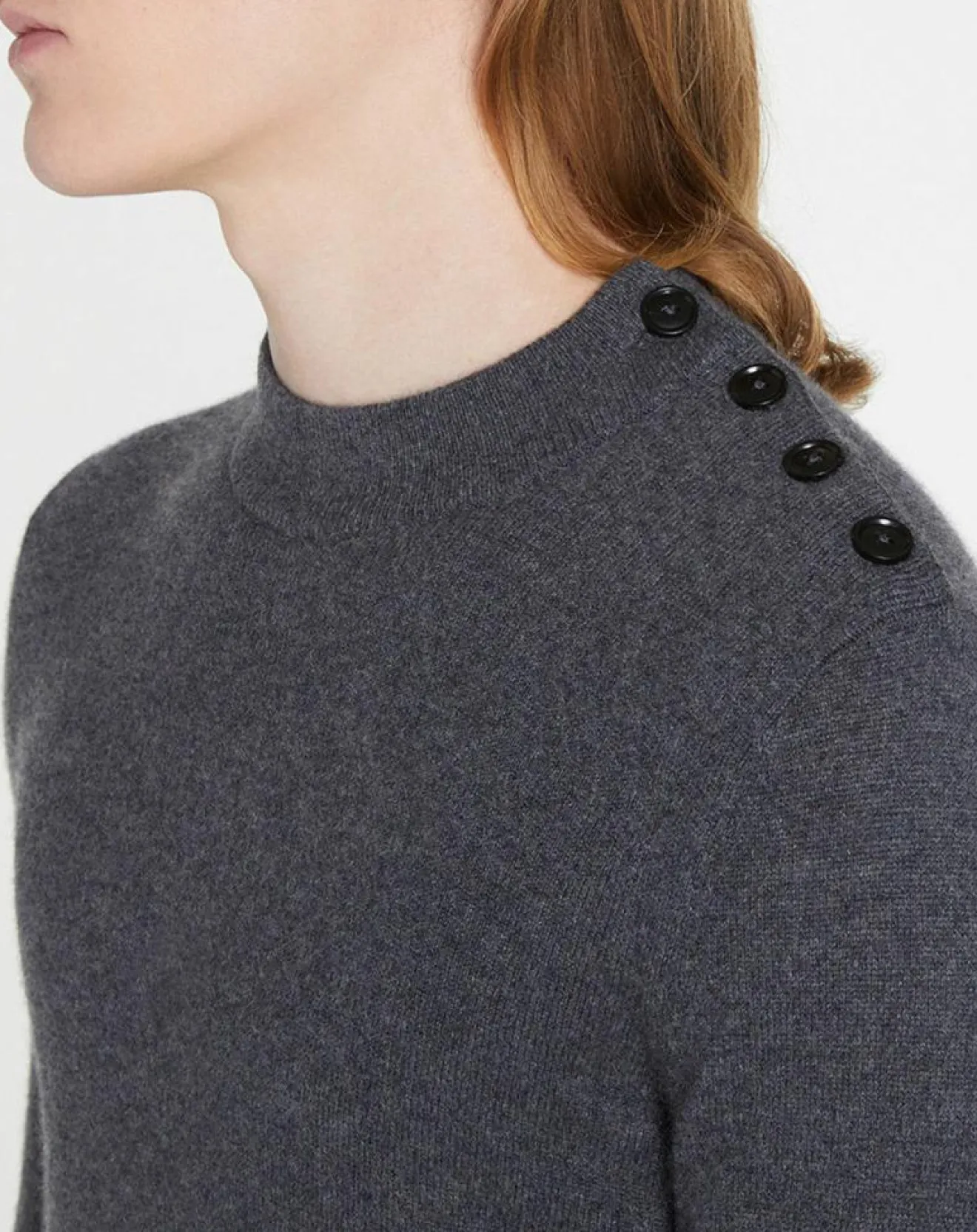 Homme Galeries Lafayette Pull en Cachemire & Laine Mesailor col rond gris foncé