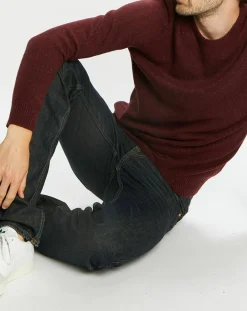 Outlet Galeries Lafayette Pull en Cachemire & Laine Meps col rond bordeaux chiné