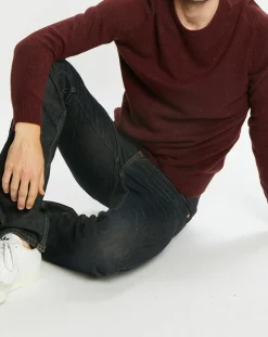 Outlet Galeries Lafayette Pull en Cachemire & Laine Meps col rond bordeaux chiné